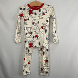 Size 3: Baby Gap White/Red Snoopy Hearts PJs 2pc