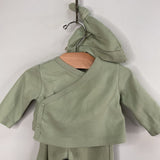 Size 0-3m: Tiny Kind Green Snap-Up 3pc Footy Pjs