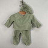 Size 0-3m: Tiny Kind Green Snap-Up 3pc Footy Pjs