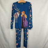 Size 6-7 (120): Hanna Andersson Blue Frozen 2pc Pjs