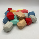 1 Gallon Bag of Montessori Colorful Wooden Shaped Building Blocks