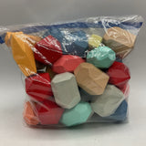 1 Gallon Bag of Montessori Colorful Wooden Shaped Building Blocks