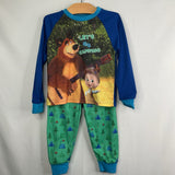 Size 5: Masha and The Bear 2pc Blue Green Pjs