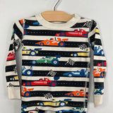 Size 3 (90): Hanna Andersson Black White Race Car 2pc Pjs