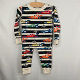 Size 3 (90): Hanna Andersson Black White Race Car 2pc Pjs