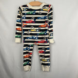 Size 4 (100): Hanna Andersson Black White Race Car 2pc Pjs