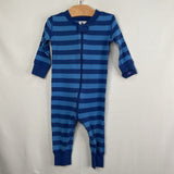 Size 6-12m (70): Hanna Andersson Blue Striped 1pc Pjs