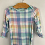 Size NB: Little Sleepies Blue/Multiu Plaid Nightie PJ