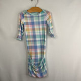 Size NB: Little Sleepies Blue/Multiu Plaid Nightie PJ