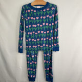 Size 5 (110): Hanna Andersson Blue Pink Tulips 2pc Pjs