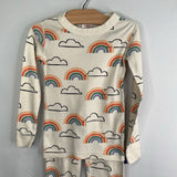 Size 5 (110): Hanna Andersson White Rainbows 2pc Pjs