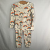 Size 5 (110): Hanna Andersson White Rainbows 2pc Pjs
