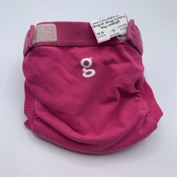 gDiaper Pink Velcro Strap w/Snap in Waterproof Liner (8-14lbs)