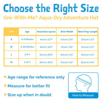 Size XL (5-12 years): Jan & Jul Aqua Dry Adventure Hat - Turtle