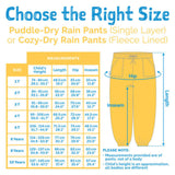 Size 5: Jan & Jul Black Puddle-Dry Rain Pants NEW