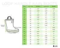 Size 4: Oaki Navy/Green Loop Handle NEW Rain Boots