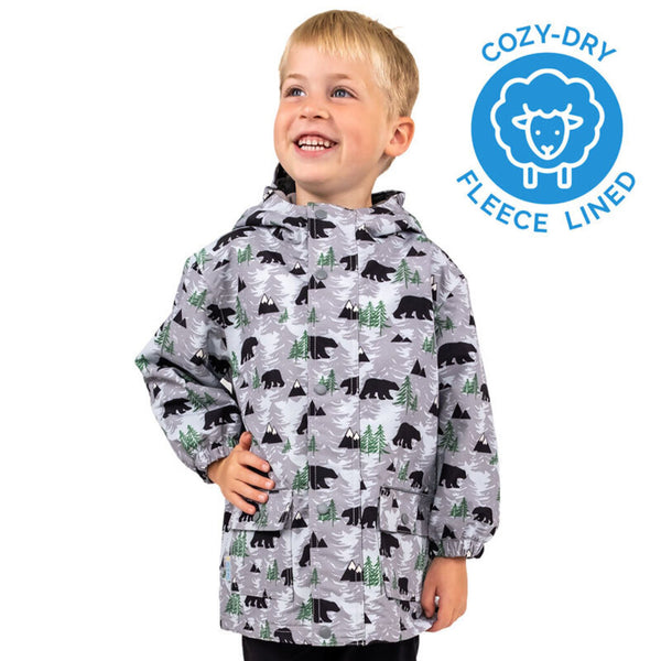 Size 5: Jan & Jul BEAR Cozy Dry Waterproof Fleece Lined Zip Up Raincoat NEW