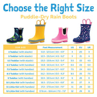 Size 8.5: Jan & Jul ENCHANTED Puddle Dry Loop Handles Rain Boots NEW