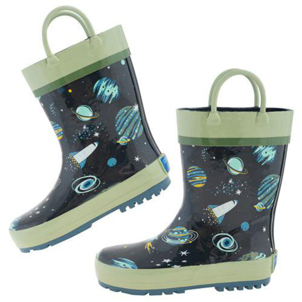 Size 10: Stephen Joseph All Over Print OUTER SPACE Rain Boots NEW
