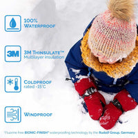 Size XS (NB-2): Jan & Jul BLUE Waterproof Thumbless Mittens NEW