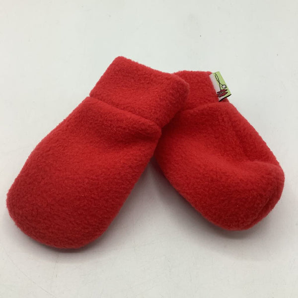 Size Infant 0-12m: Lofty Poppy Locally Made RED Fleece Mitts - NEW