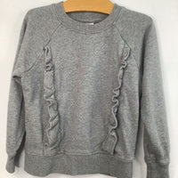 Size 4 (100): Hanna Andersson Grey Ruffle Pullover Sweatshirt
