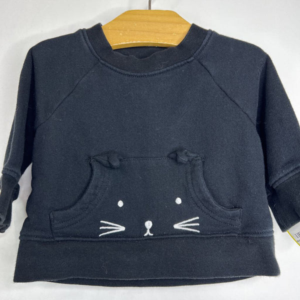 Size 3-6m: Hanna Andersson Black Kitty Sweatshirt