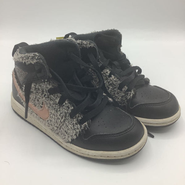 Size 9: Nike Air Jordan Black/Gold/Grey Fuzzy Lace Up Sneakers