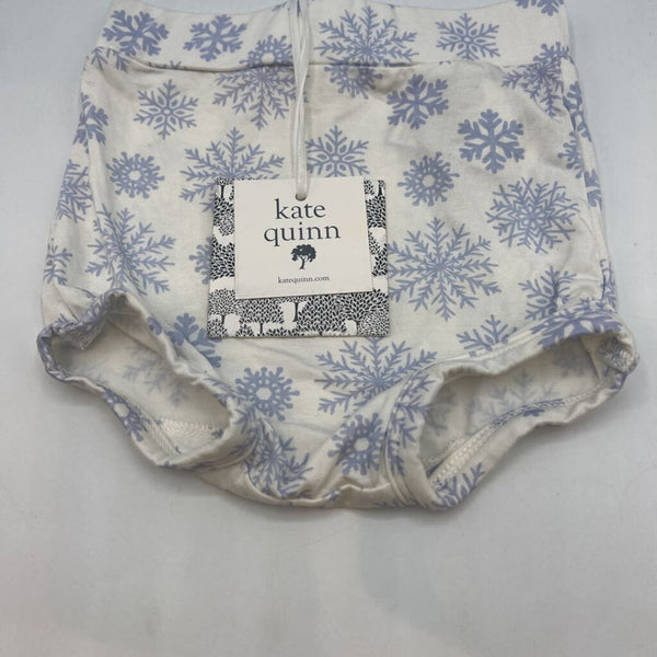 Size 3-6m: Kate Quinn White/Blue Snowflakes BAMBOO Bloomers NEW w/ Tags