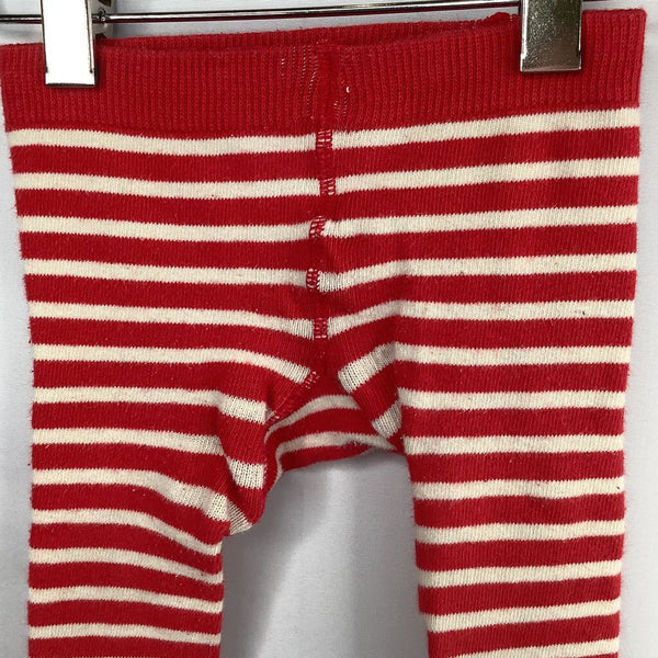Size 12-18m: Boden Red/White Striped Snowman Knit Tights