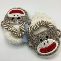Size 0-9m: Baby Starters Brown/White Sock Monkey Slippers