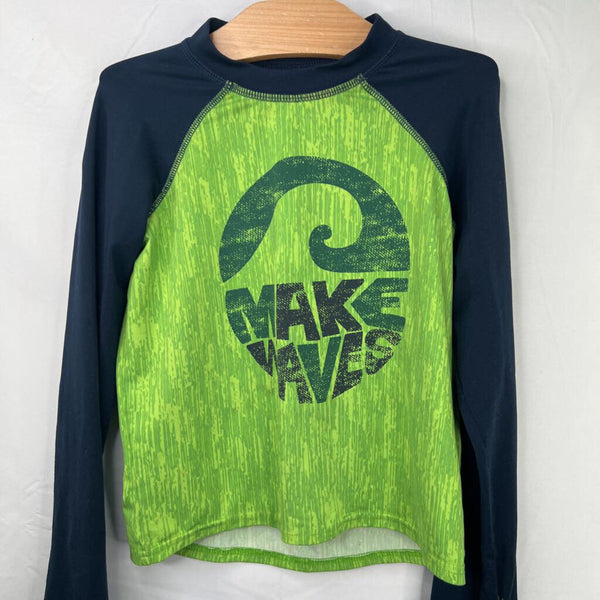 Size 6-7: Columbia Green/Blue 'Make Waves' Long Sleeve Omni-Shade Shirt
