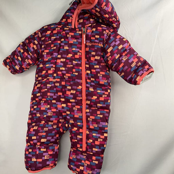Size 0-3m: Columbia Purple.Colorful Rectangles Fleece Lined Puffy Bunting