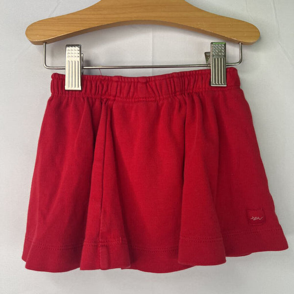 Size 2: Tea Red Skirt w/ Built In Shorts Cotton Skort