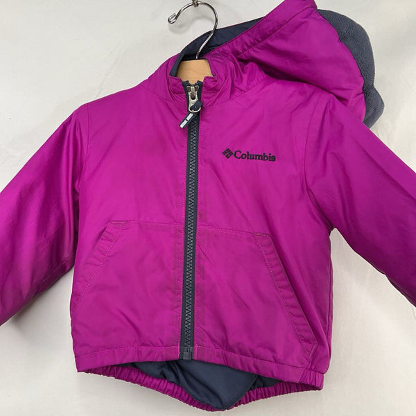Size 6-12m: Columbia Magenta Purple Dino Spike Fleece Lined Coat