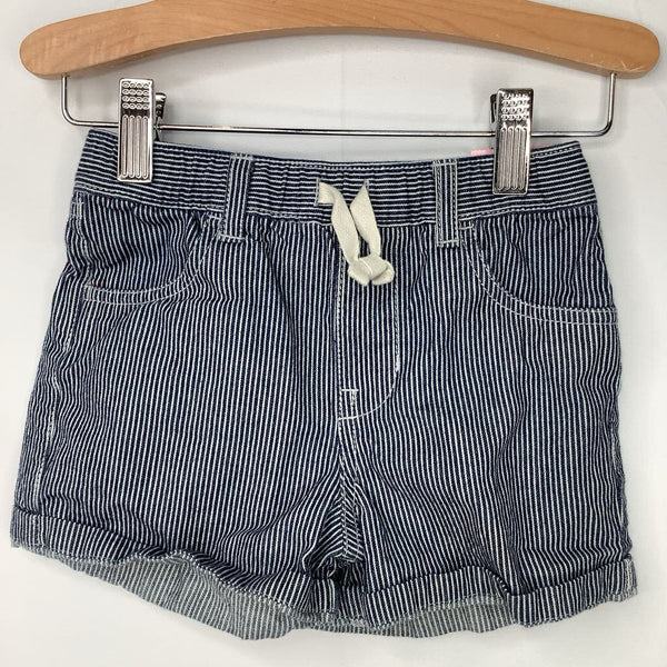 Size 3: Tea Collection Navy/White Pinstriped Drawstring Shorts