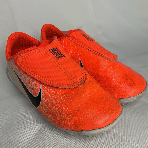 Size 10: Nike Orange/White Black Velcro Strap Soccer Cleats