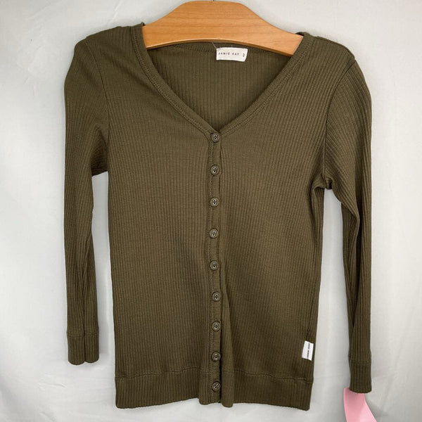 Size 6: Jamie Kay Green Ribbed Button-Up Cardigan