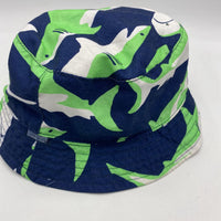 Size OS: Blue/Green/White Sharks Reversible Sun Hat