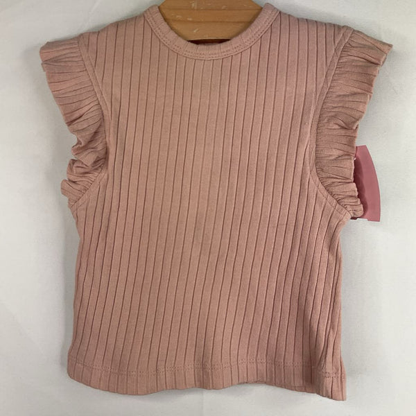 Size 6-12m: Kate Quinn Pink Ribbed Ruffle Sleeve Shirt