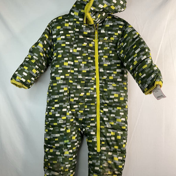 Size 6-12m: Columbia Green/White/Grey Fleece Lined Puffy Bunting