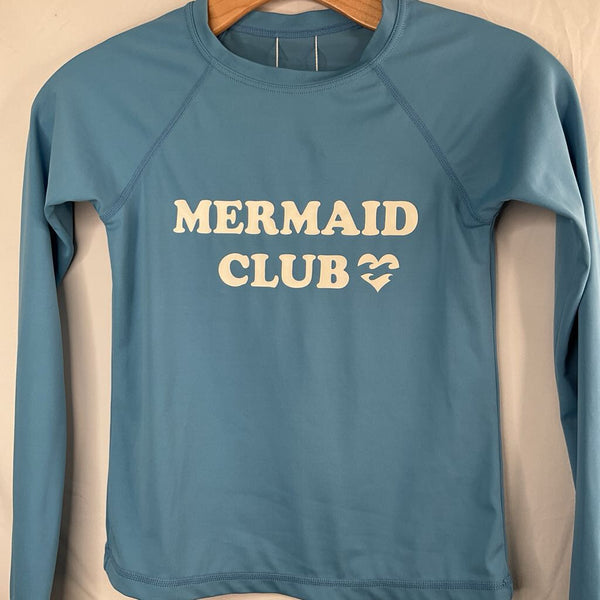 Size 8-10: Billabong Blue/White 'Mermaid Club' Swim Shirt