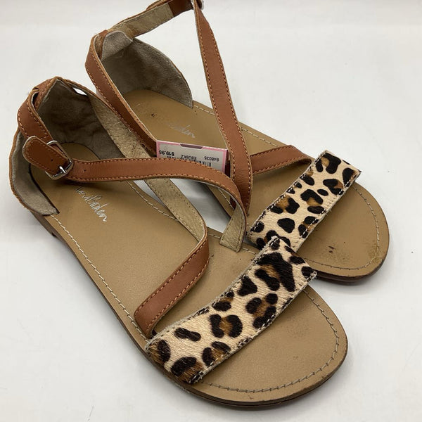 Size 1Y: Boden Brown Leopard Print Sandals