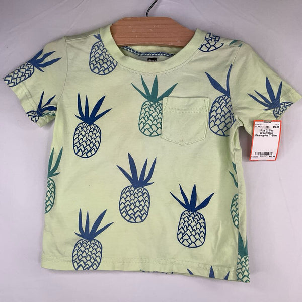 Size 2: Tea Green/Blue Pineapples T-Shirt