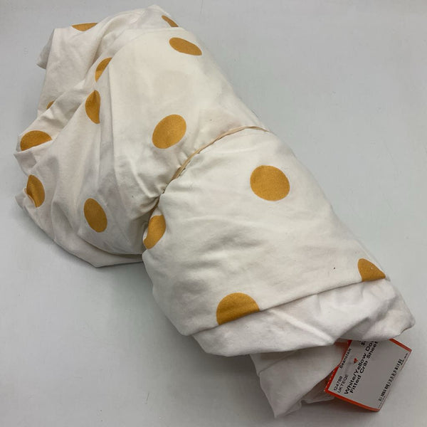 White/Yellow Dots Fitted Crib Sheet