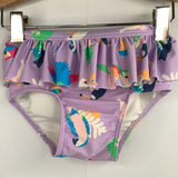 Size 12m: Tucker + Tate Purple Tropical Bird Pattern 2pc Long Sleeve Swim Suit