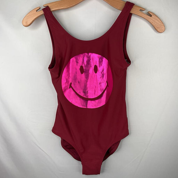 Size 8: Gap Red/Pink Smiley Face 1pc Swim Suit