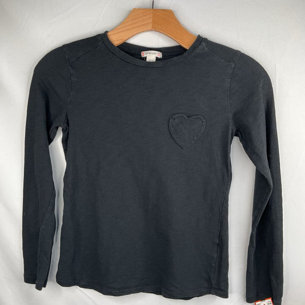 Size 10: Crewcuts Black Heart Pocket Long Sleeve Shirt