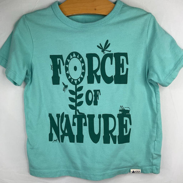 Size 5: Gap Blue/Green 'Force of Nature' T-Shirt