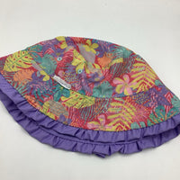 Size OS: UV Skinz Purple/Colorful Flowers Reversible Sun Hat